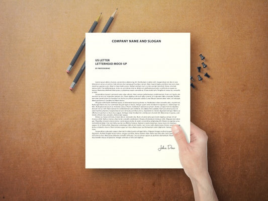 Free Hand Holding Document Mock Up Psd