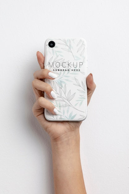 Free Hand Holding Smartphone With Mockup Psd