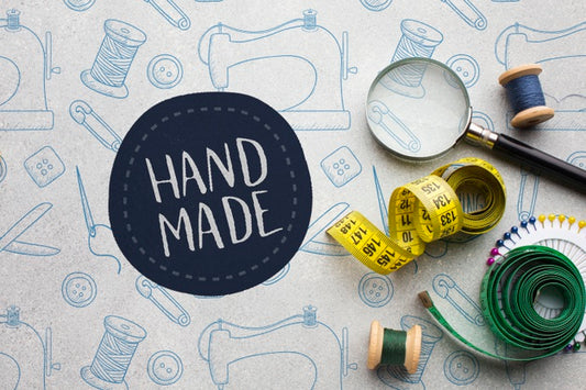 Free Hand Made Mock-Up With Magnifier Psd