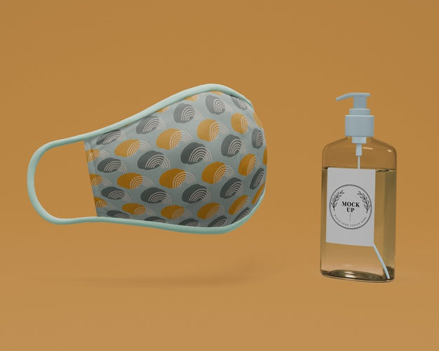 Free Handmade Face Mask And Hand Sanitizer With Mock-Up Psd