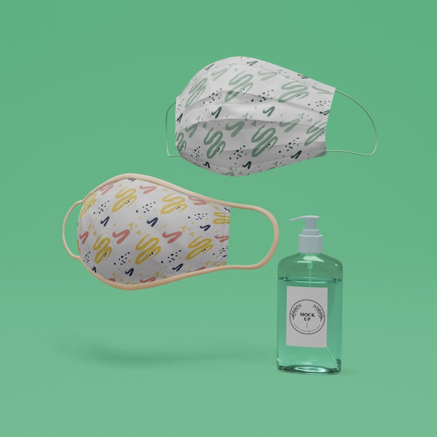 Free Handmade Face Masks And Hand Sanitizer With Mock-Up Psd