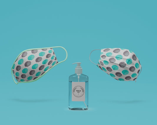Free Handmade Face Masks And Hand Sanitizer With Mock-Up Psd