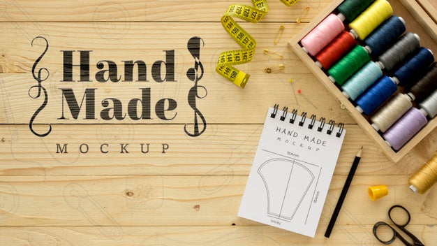 Free Handmade Sewed Drawing Design And Threads Psd