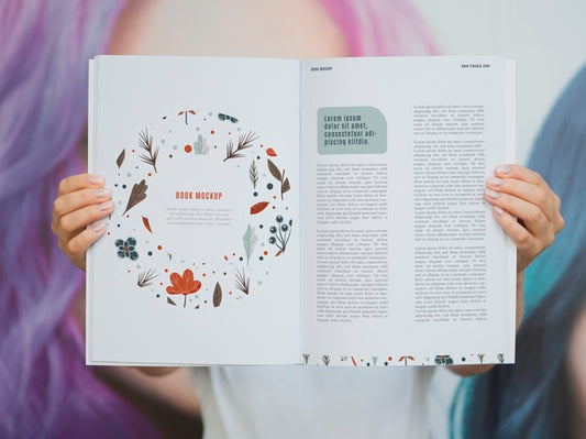 Free Hands Showing Pages Of A Mock Up Magazine Psd