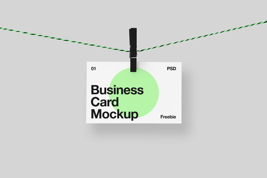 Free Hanging Business Card Mockup