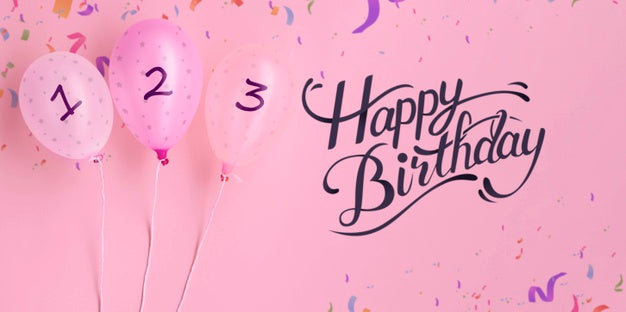 Free Happy Birthday Countdown Balloons And Confetti Psd