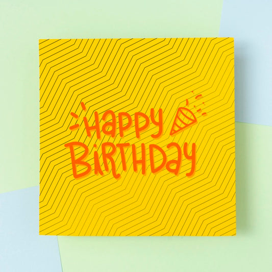 Free Happy Birthday Message On Cardboard Psd