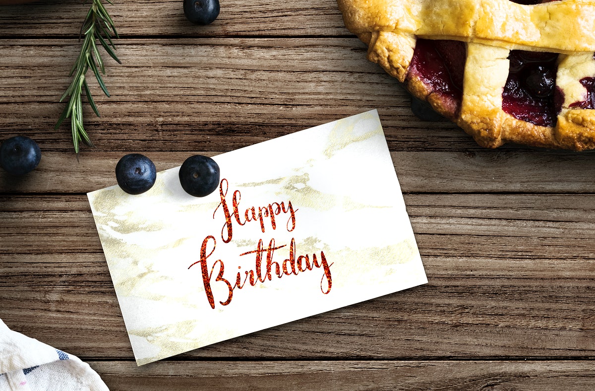 Free Happy Birthday Message With A Pie Mockup
