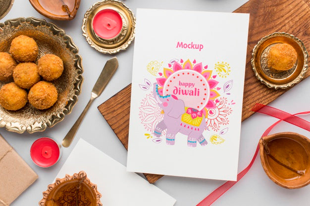 Free Happy Diwali Festival Mock-Up Psd