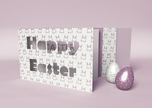 Free Happy Easter Card Mockup Psd