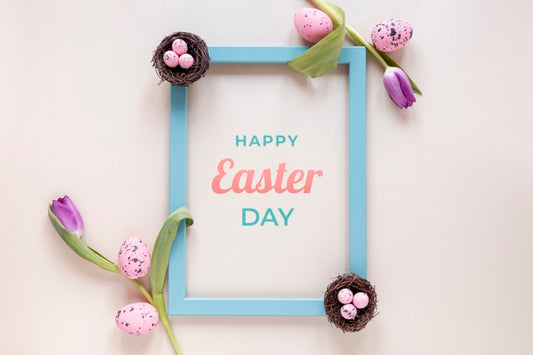 Free Happy Easter Concept Mock-Up Psd