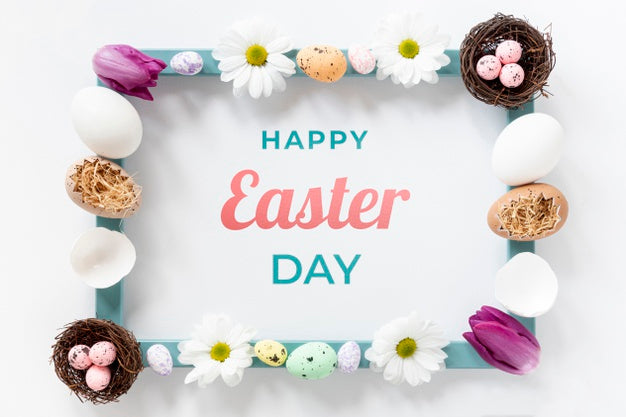 Free Happy Easter Concept Mock-Up Psd