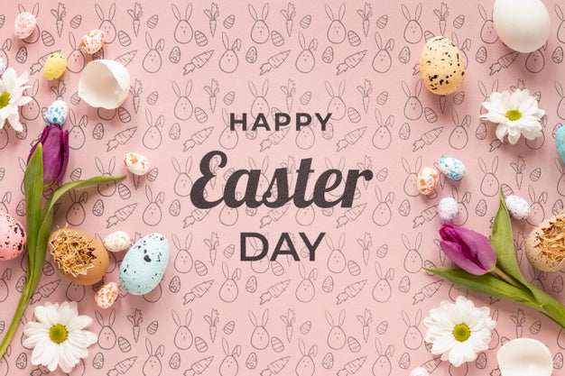 Free Happy Easter Concept Mock-Up Psd