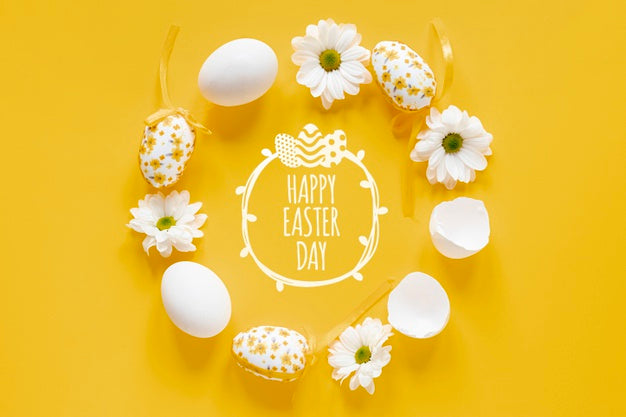 Free Happy Easter Concept Mock-Up Psd