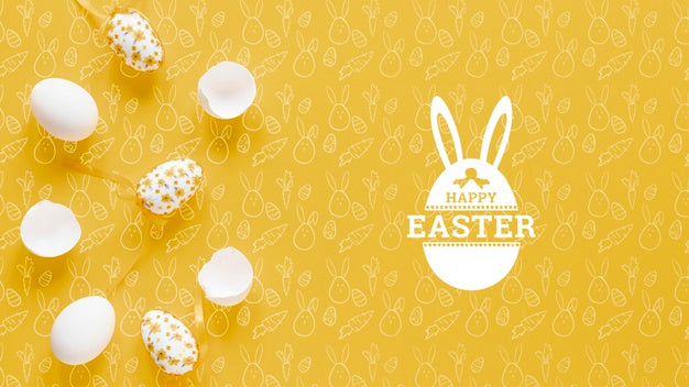 Free Happy Easter Concept Mock-Up Psd