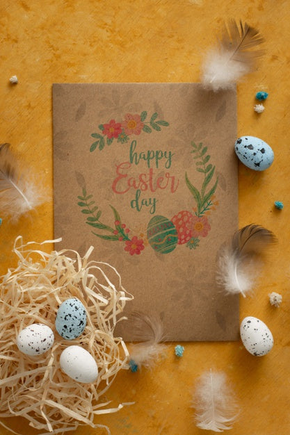 Free Happy Easter Day Card Close Up Psd