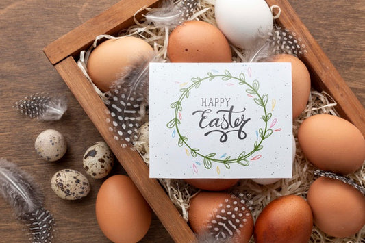 Free Happy Easter Message And Eggs Psd