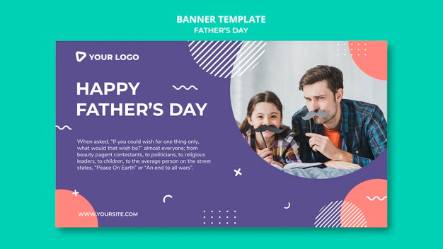 Free Happy Father'S Day Concept Banner Template Mock-Up Psd