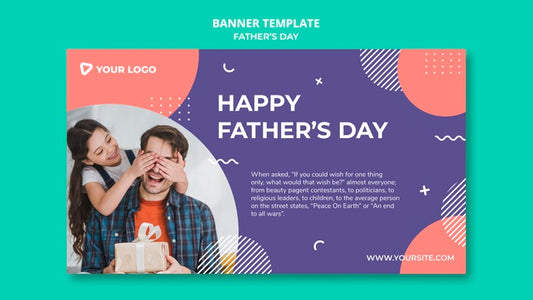 Free Happy Father'S Day Concept Banner Template Mock-Up Psd