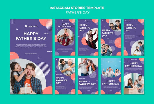 Free Happy Father'S Day Concept Instagram Stories Template Psd