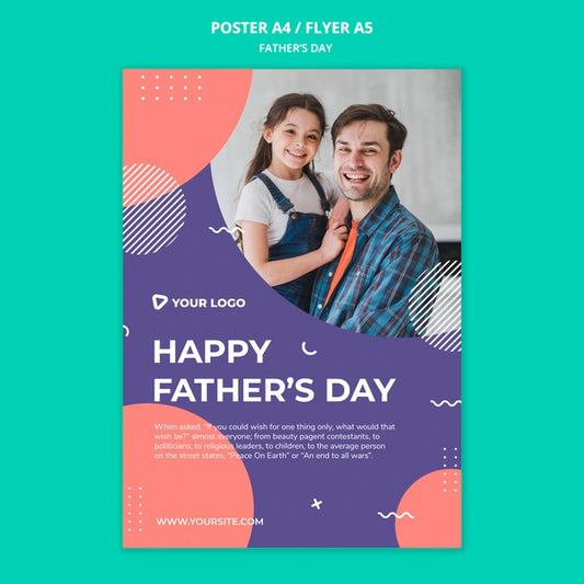 Free Happy Father'S Day Concept Poster Mock-Up Psd