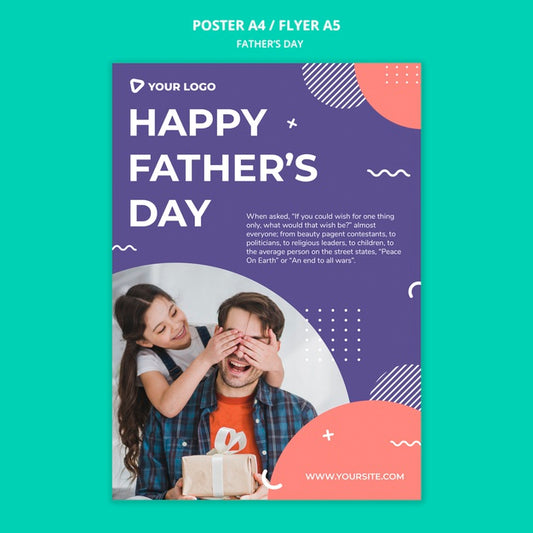 Free Happy Father'S Day Concept Poster Mock-Up Psd