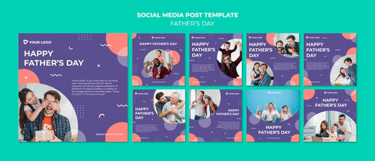 Free Happy Father'S Day Concept Social Media Post Template Psd