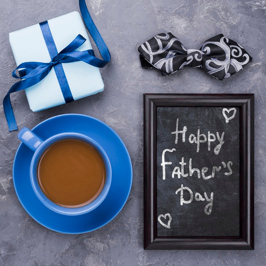 Free Happy Fathers Day With Frame And Coffee Cup Psd