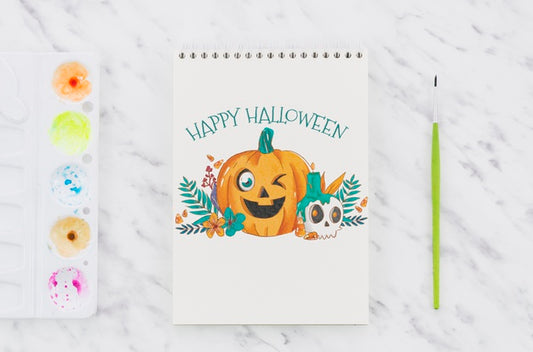 Free Happy Halloween Draw With Acrylic Pallette Psd
