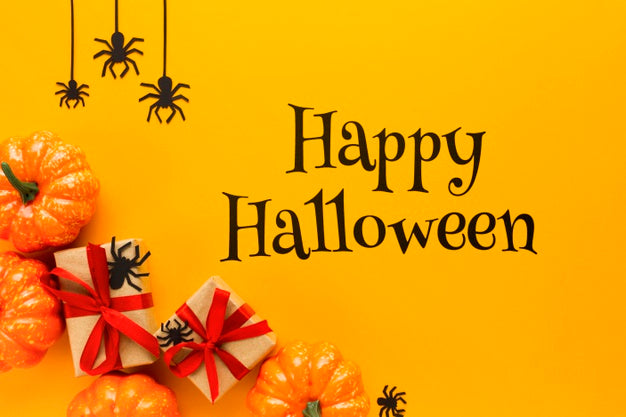 Free Happy Halloween Mock-Up Message Psd