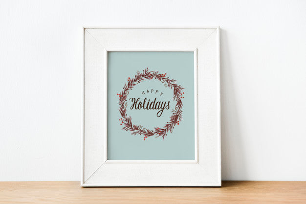 Free Happy Holidays Greeting Design Mockup Psd