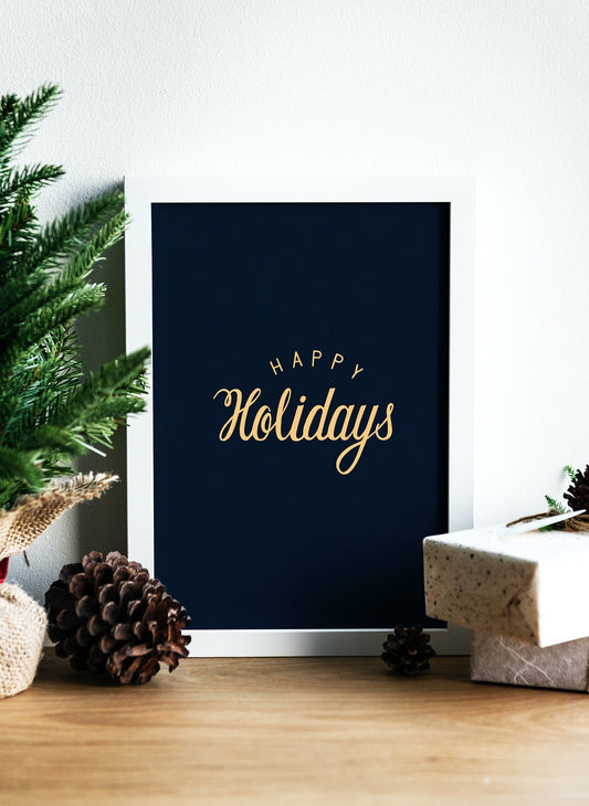 Free Happy Holidays Greeting Design Mockup