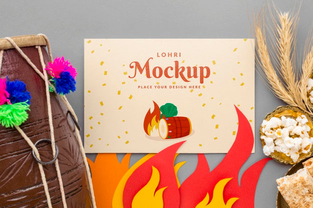 Free Happy Lohri Concept Mock-Up Psd