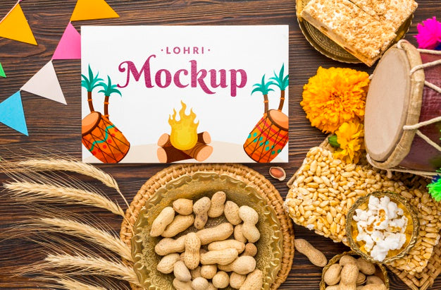 Free Happy Lohri Concept Mock-Up Psd