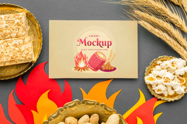 Free Happy Lohri Concept Mock-Up Psd