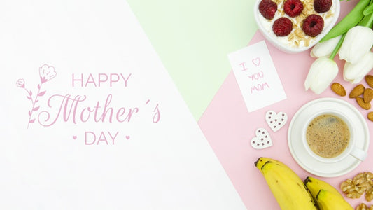 Free Happy Mother'S Day With Coffee Cup And Breakfast Psd