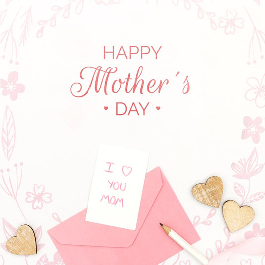Free Happy Mother'S Day With With Message Card And Envelope Psd