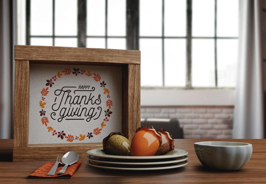 Free Happy Thanksgiving Day Message On Frame Psd