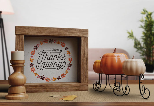 Free Happy Thanksgiving Day Message On Frame Psd