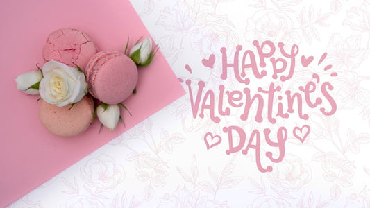 Free Happy Valentines Day Mock-Up On Floral Background Psd