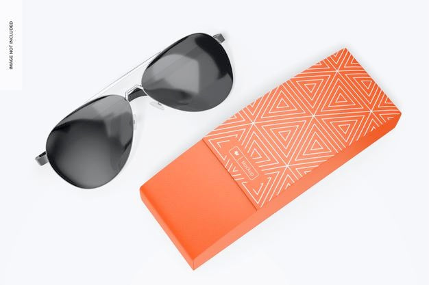 Free Hard Sunglasses Case Mockup, Top View Psd