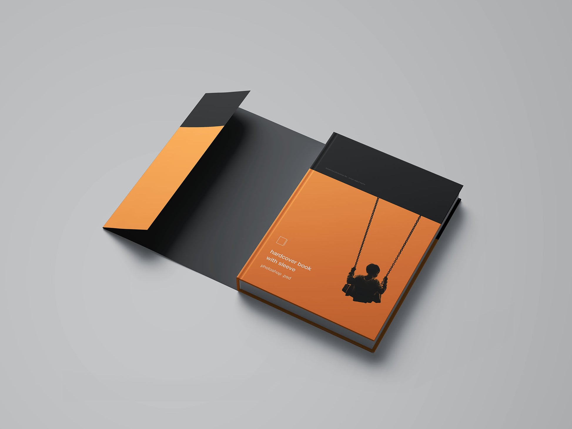 Free Hardcover Book With Sleeve Mockup