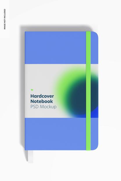 Free Hardcover Notebooks With Elastic Band Mockup, Front View Psd