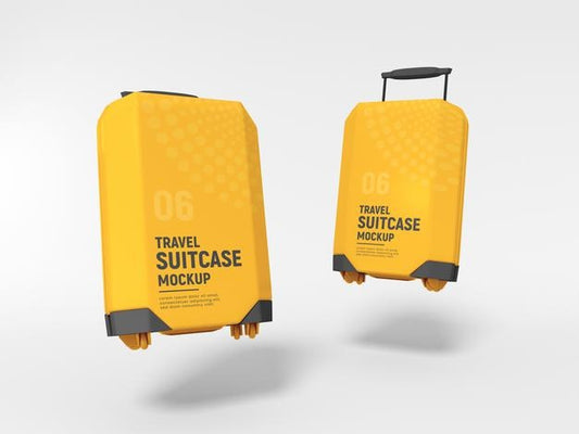 Free Hardside Travel Luggage Suitcase Mockup Psd