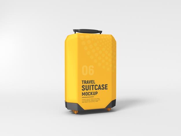 Free Hardside Travel Luggage Suitcase Mockup Psd