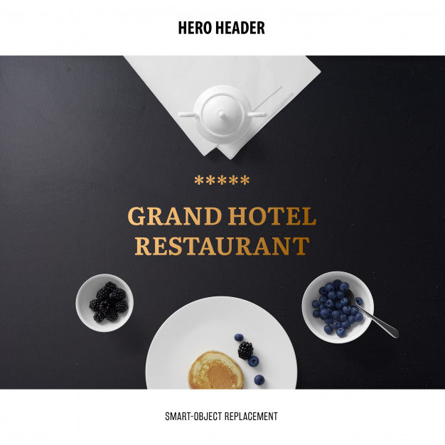 Free Header Restaurant Mockup. Psd