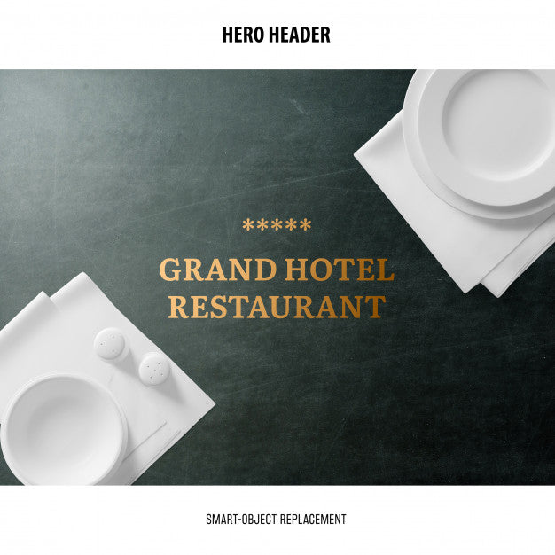 Free Header Restaurant Mockup. Psd