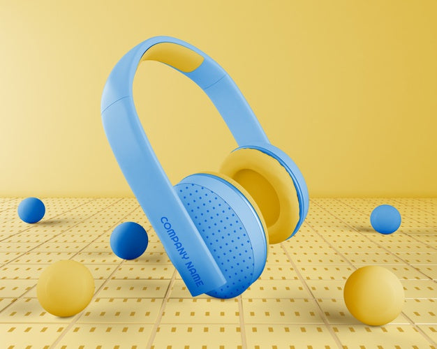 Free Headset With Blue Headphones Psd
