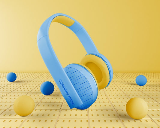 Free Headset With Blue Headphones Psd