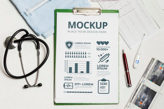 Free Health And Medicine With Stethoscope Mock-Up Psd
